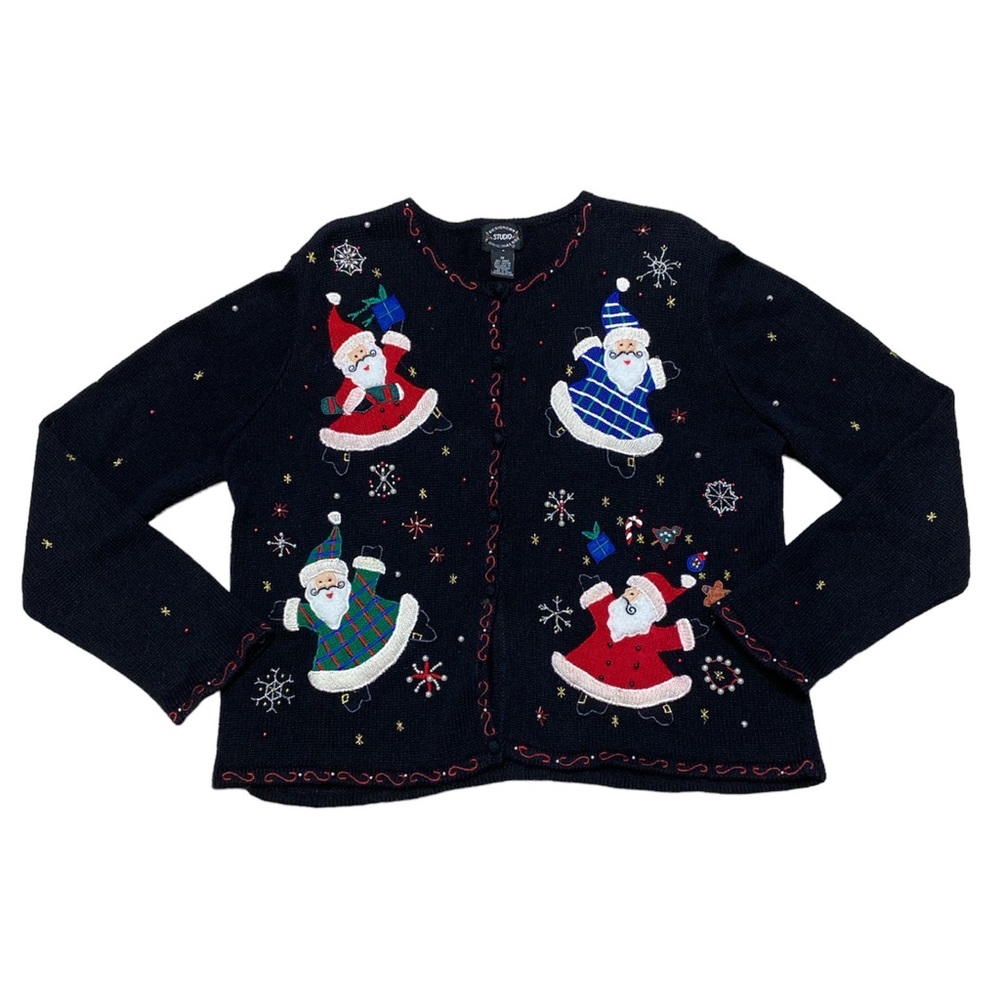 Vintage Designers Studio Originals Holiday Cardigan 1X Ugly Christmas Sweater